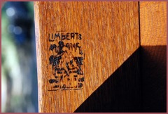 Limbert branded signature inside center drawer.